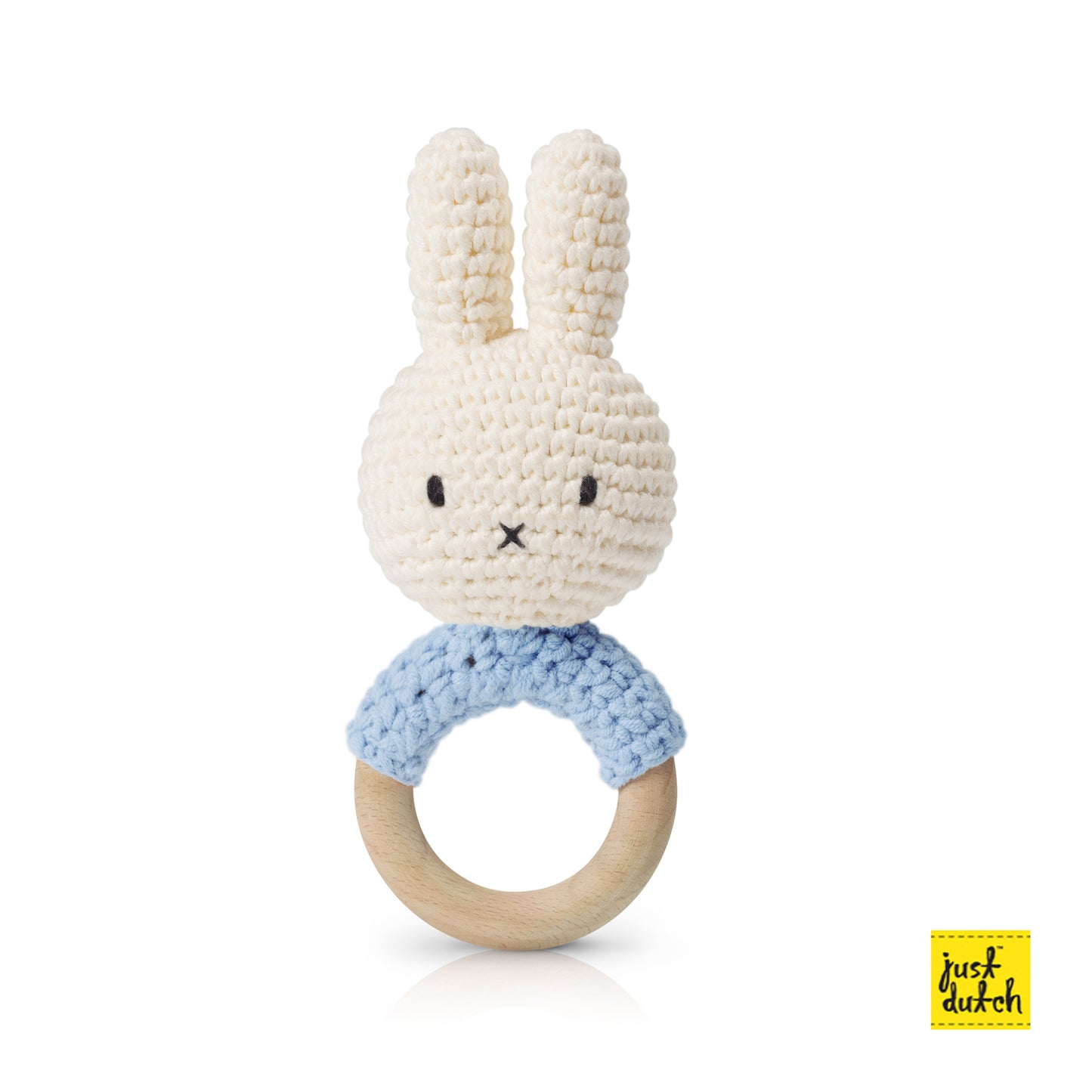 Miffy Crochet Teether rattle - Pastel Blue