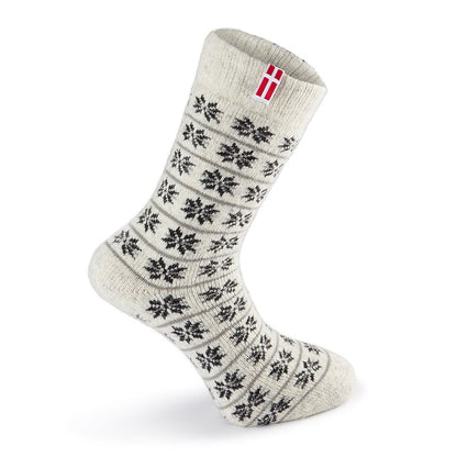 Norwegian socks Danish Flag Snowflakes Size 39/42