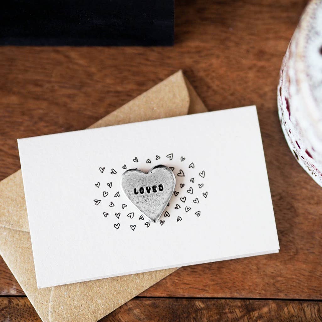 'Loved' Heart Tiny Token Card