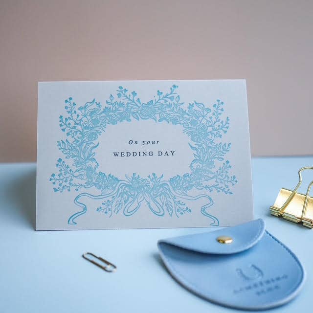 On your wedding day floral wreath card