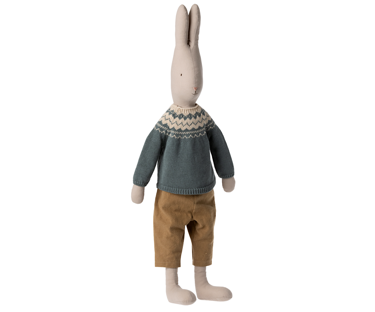 Rabbit Size 5, Pants and Knitted Sweater