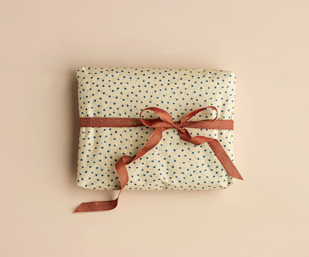 Maileg Ribbon 10m - Red and Gold - Thin