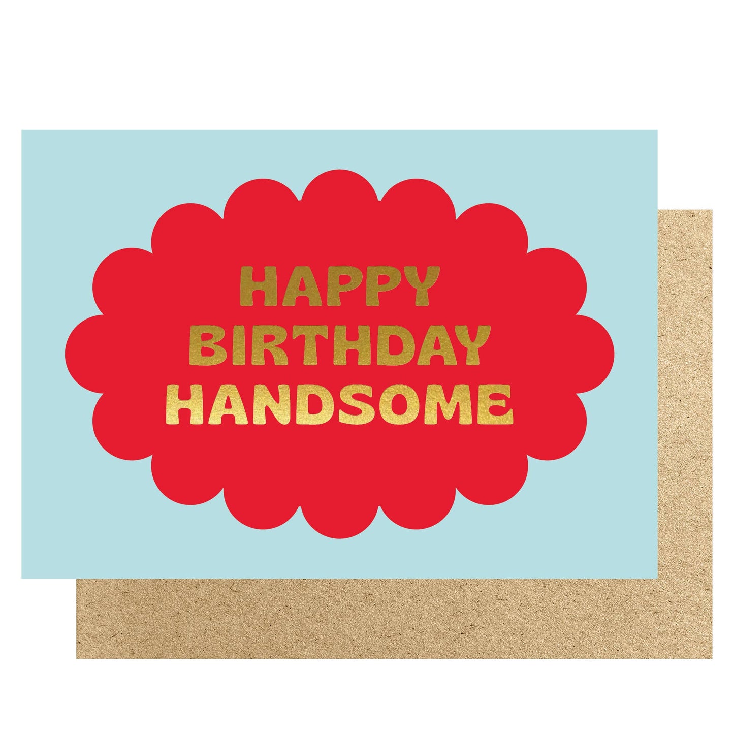 Happy Birthday Handsome oval scallop card
