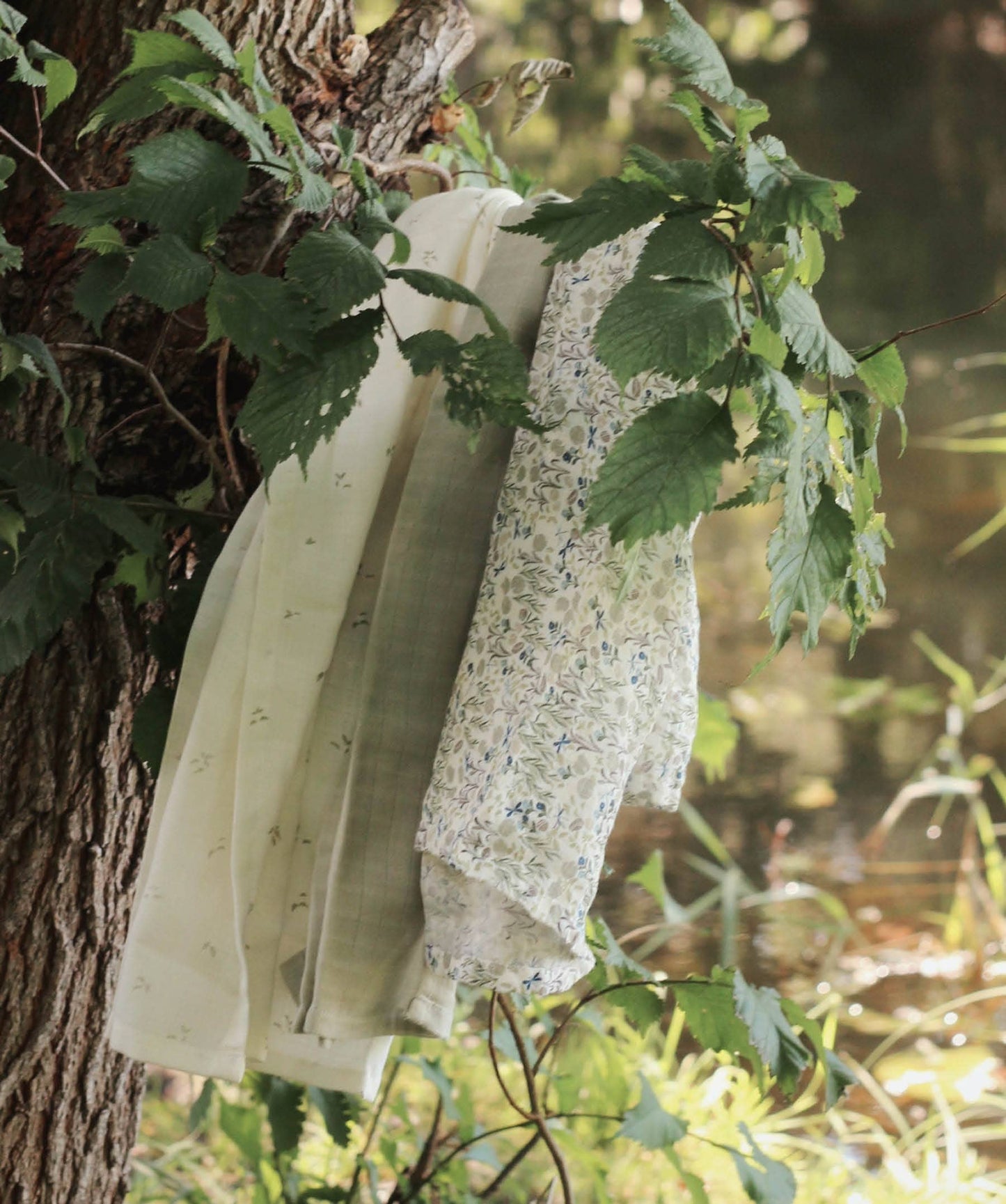 Organic Baby Muslins, Set of 3 - Riverbank