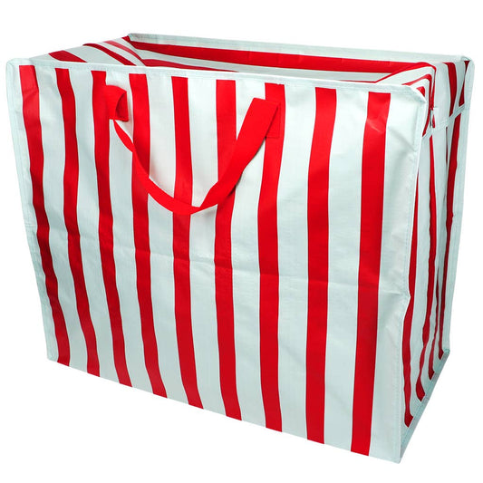 Jumbo storage bag - Blue with red stripe