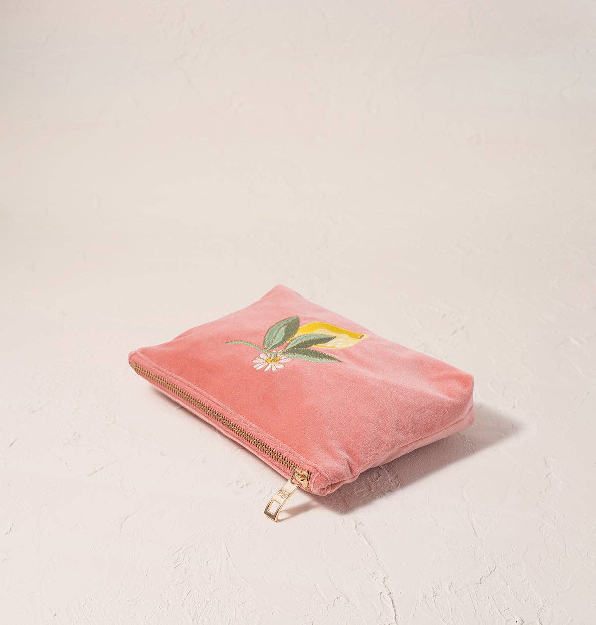 Lemon Blossom Mini Pouch - Coral Velvet
