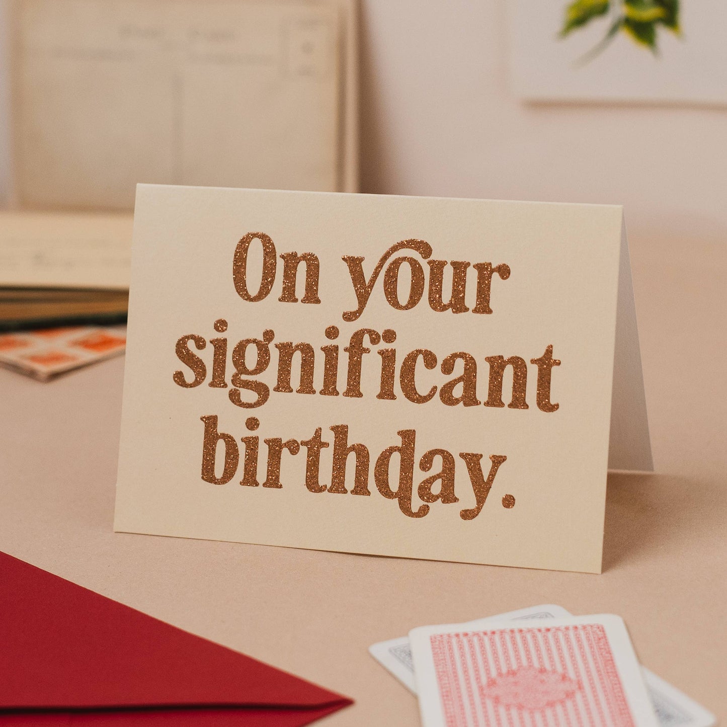 On Your Significant Birthday Copper Glitter Birthday Card: Naked