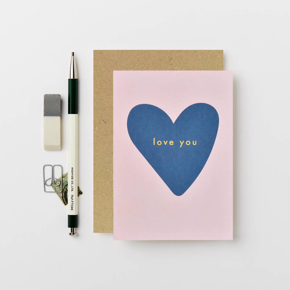Blue Heart I Love You Card