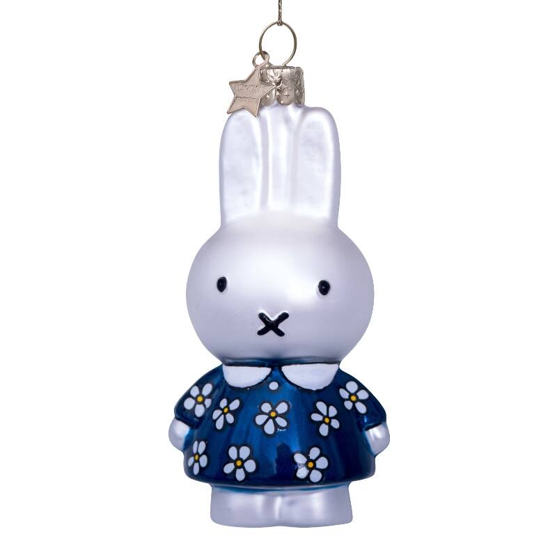 Miffy Glass Ornament - Blue Flower Dress