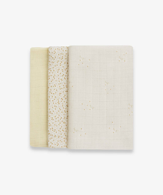Organic Baby Muslins, Set of 3 - Wild Chamomile