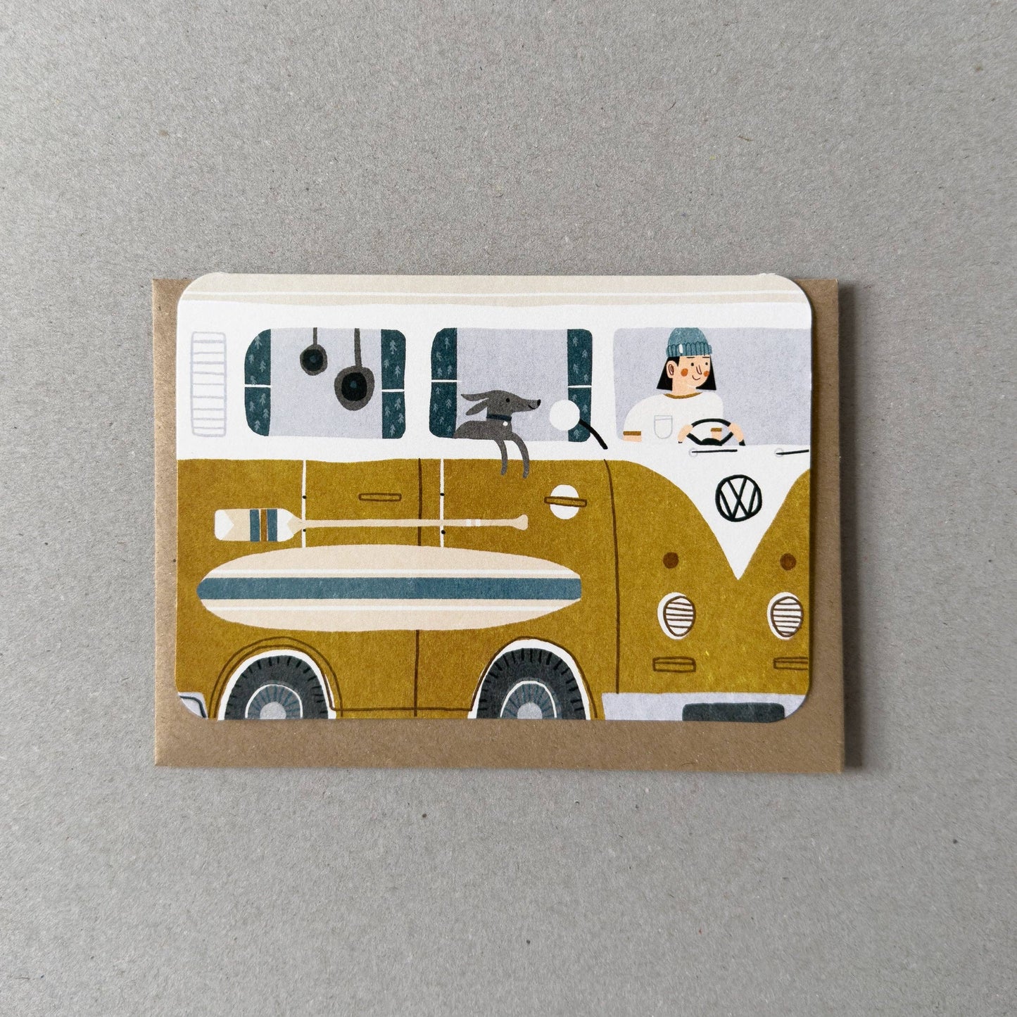 Campervan Greetings - Yellow