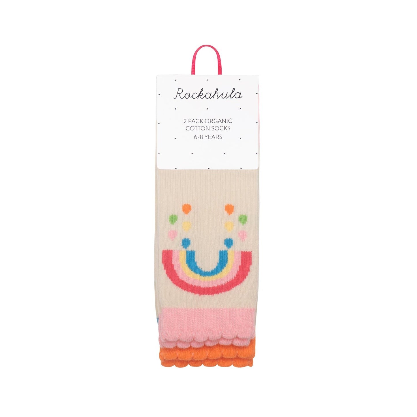 Vintage Rainbow and Sun 2 Pack Socks - Age 6-8