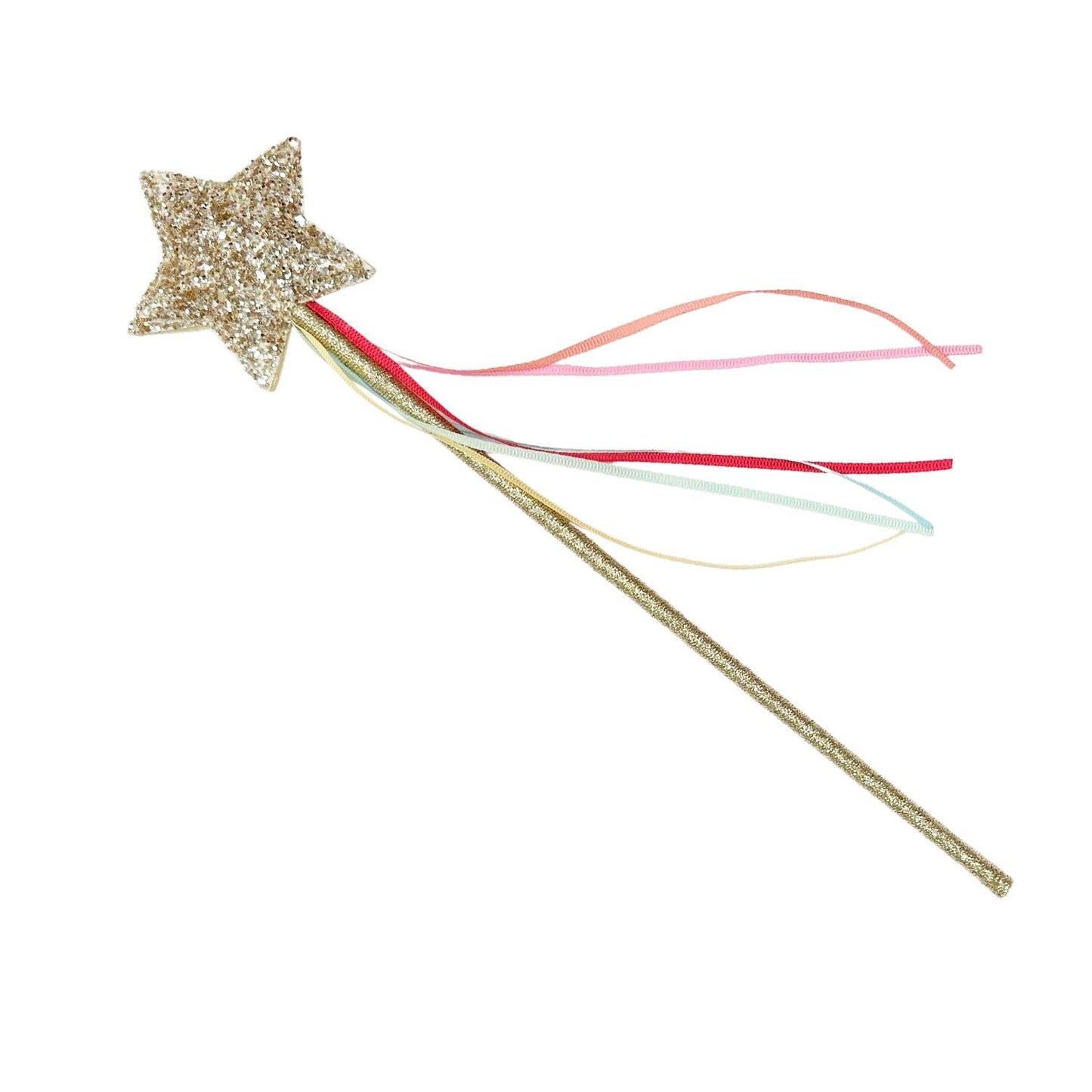 Rainbow Glitter Star Wand Gold