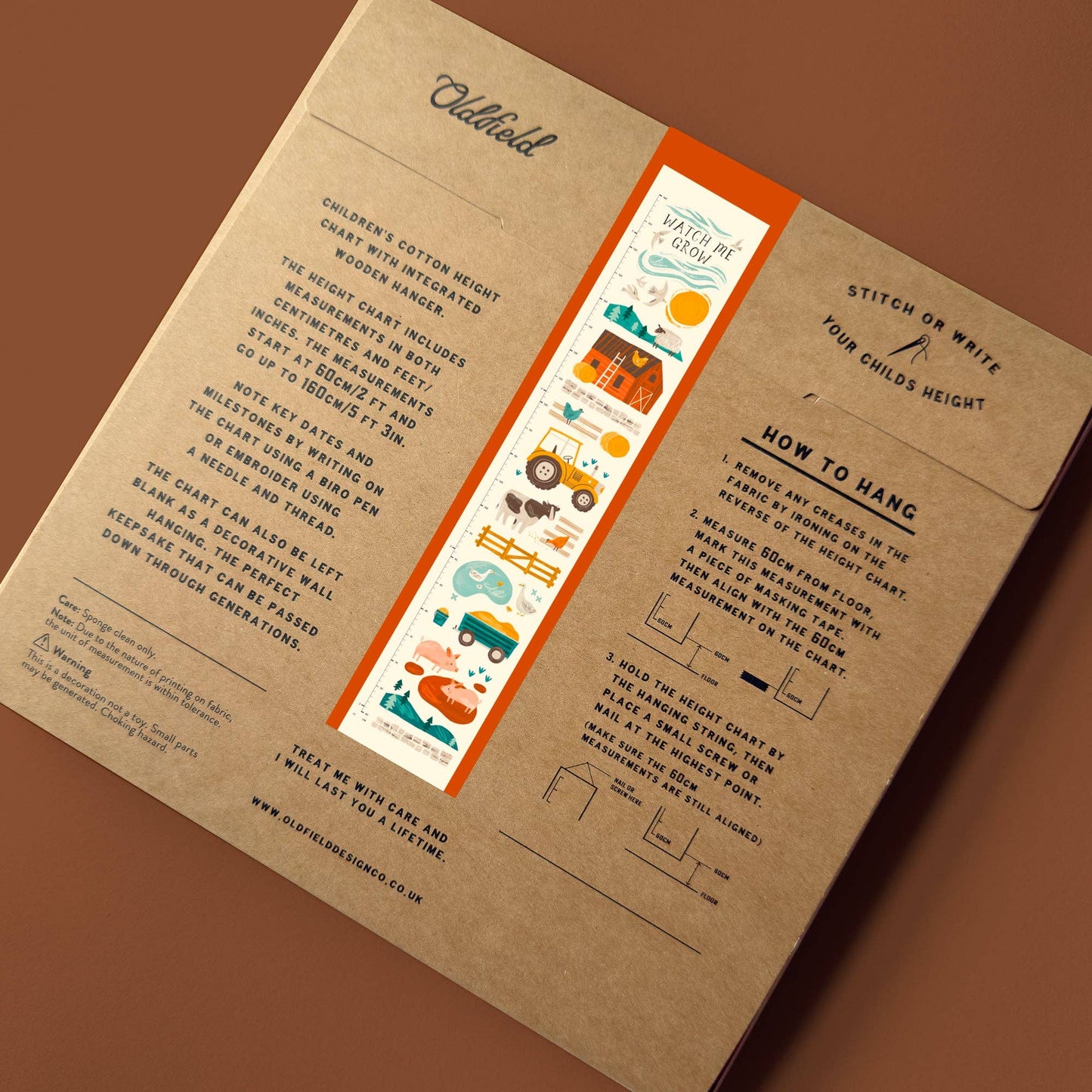 Farmyard Children's Fabric Height Chart