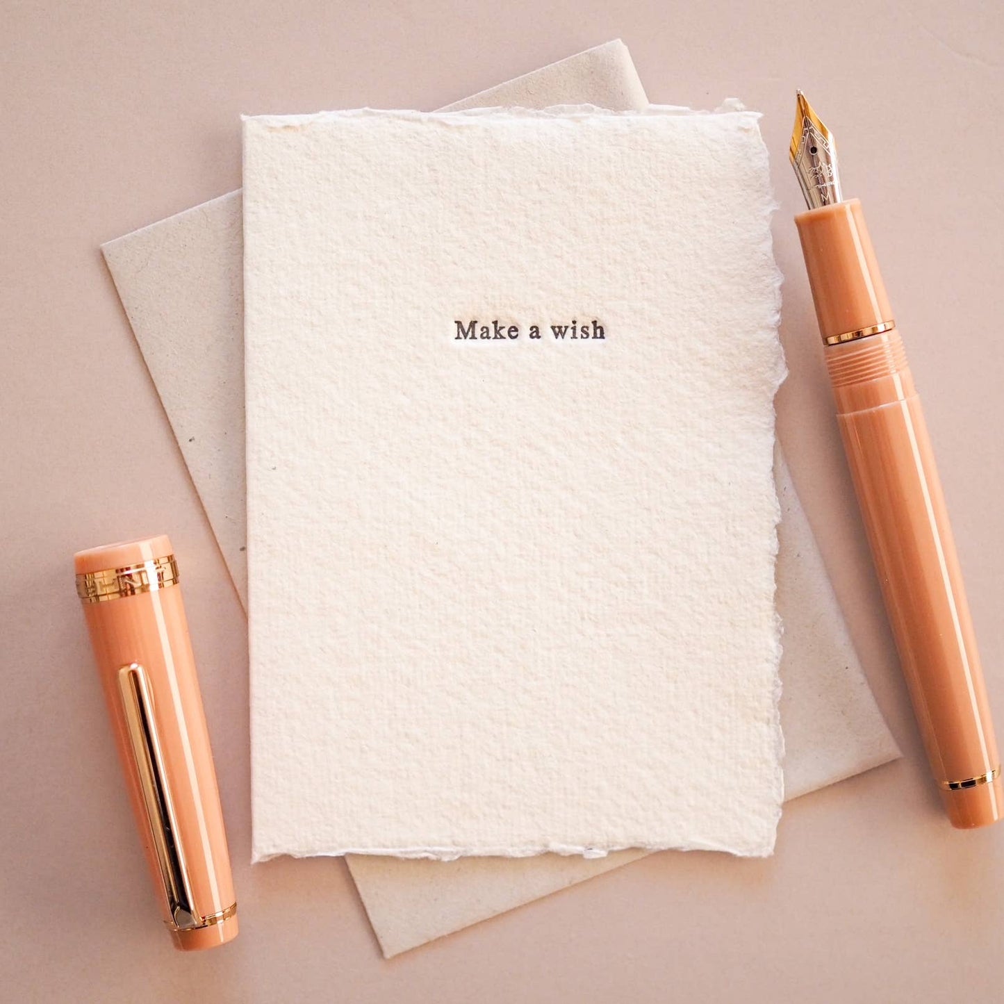 Make a wish letter press printed mini card