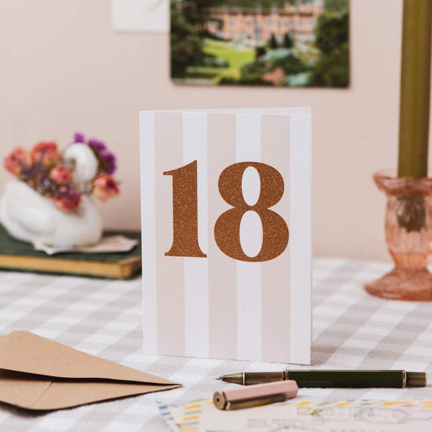 Age 18 Glitter 18th Birthday Card: Naked