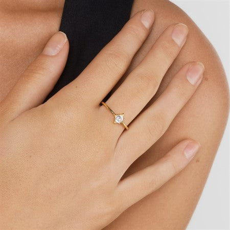 Indy - Star Crystal Ring Adjustable Gold