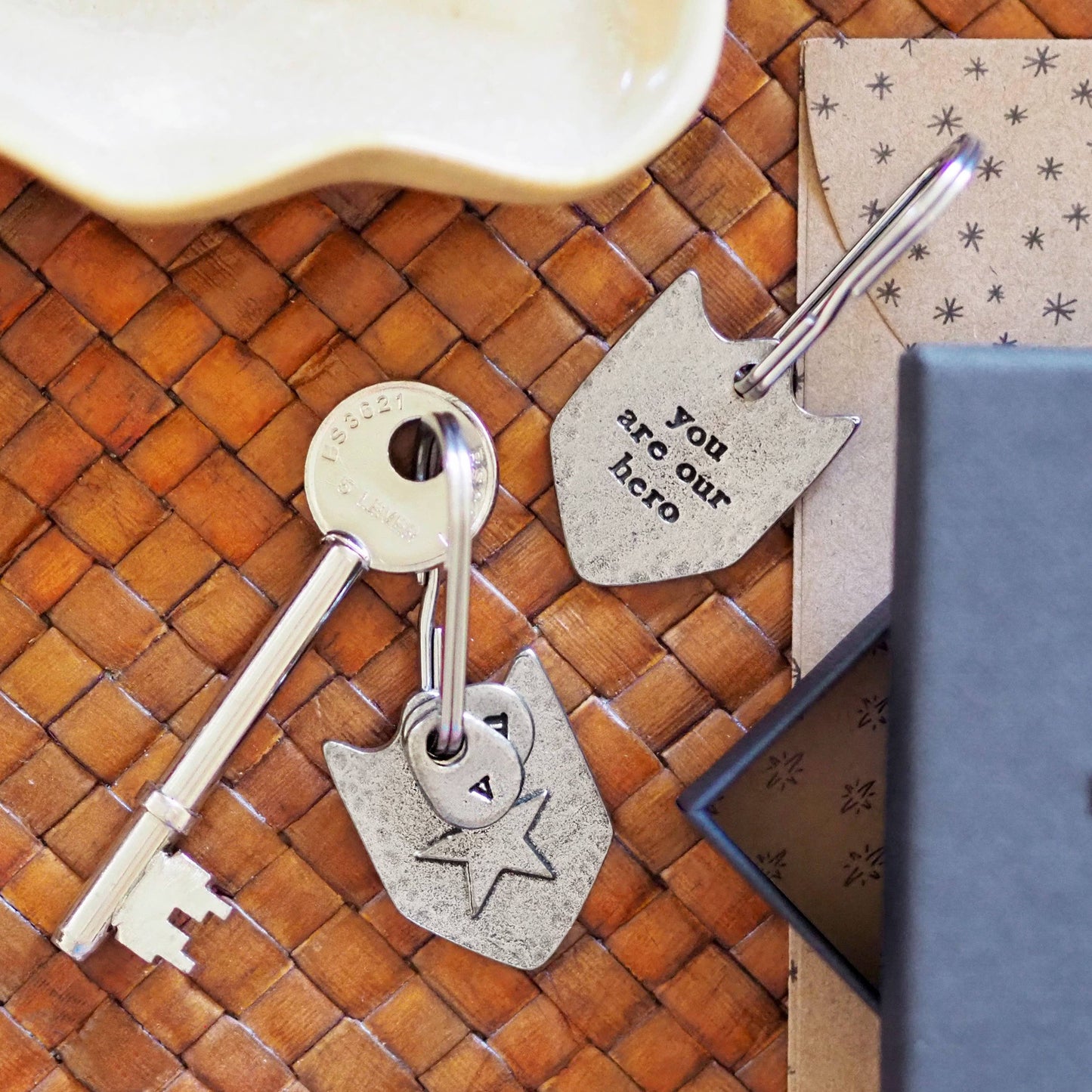 'You are My Hero' Star Medal Keyring: You are my hero