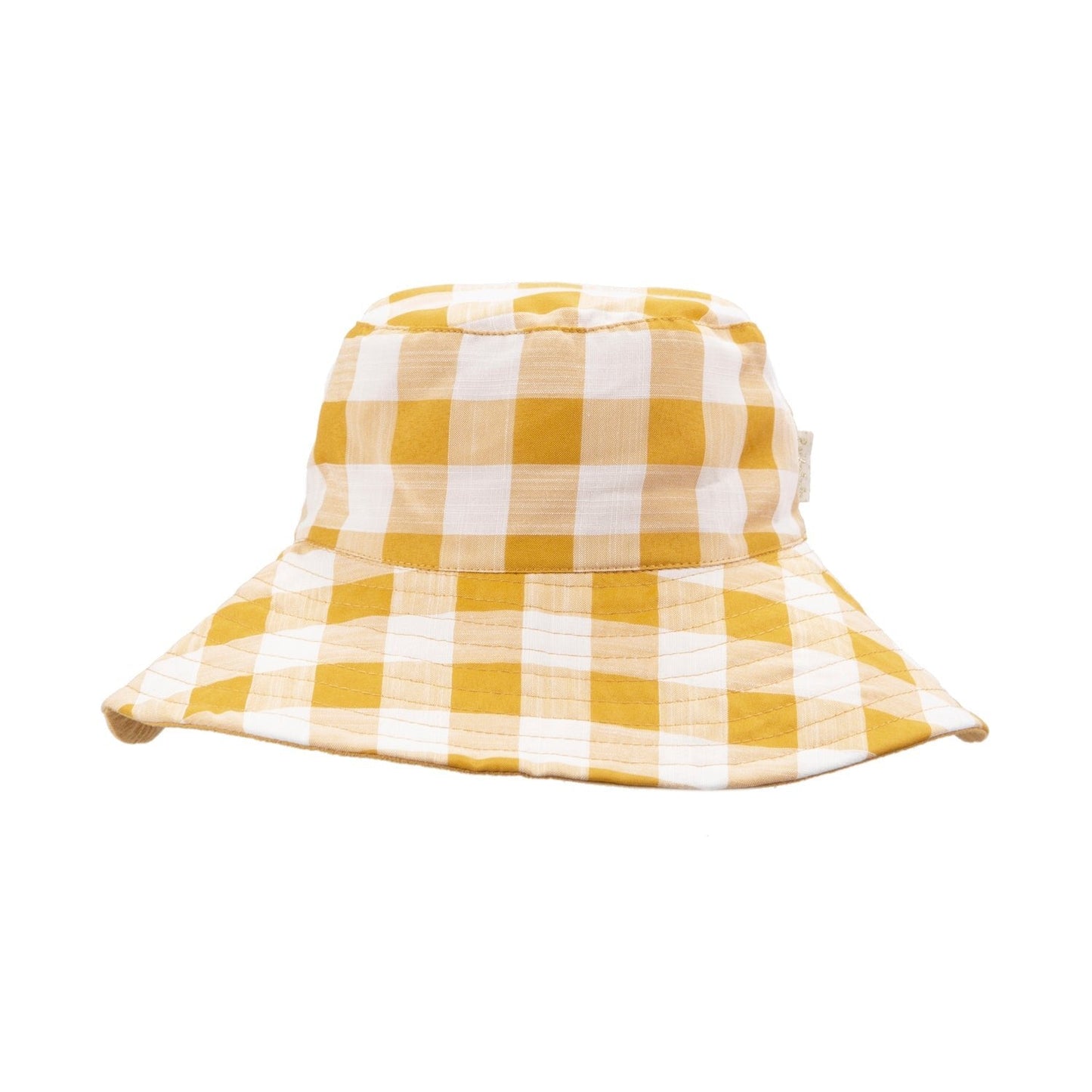 Retro Check Sun Hat Ochre 7-10 years