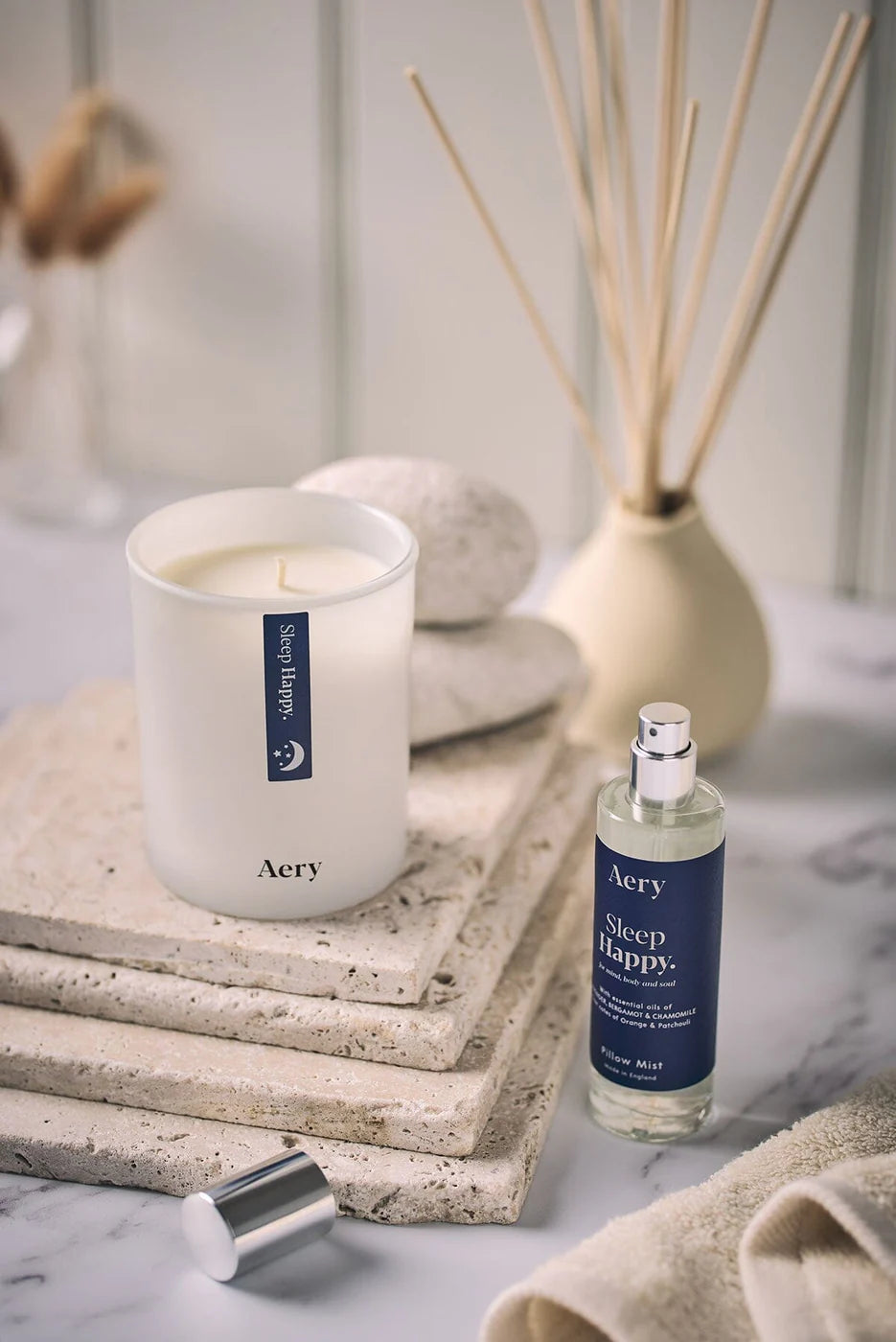 Sleep Happy - Pillow Mist and Soy Candle Gift Set