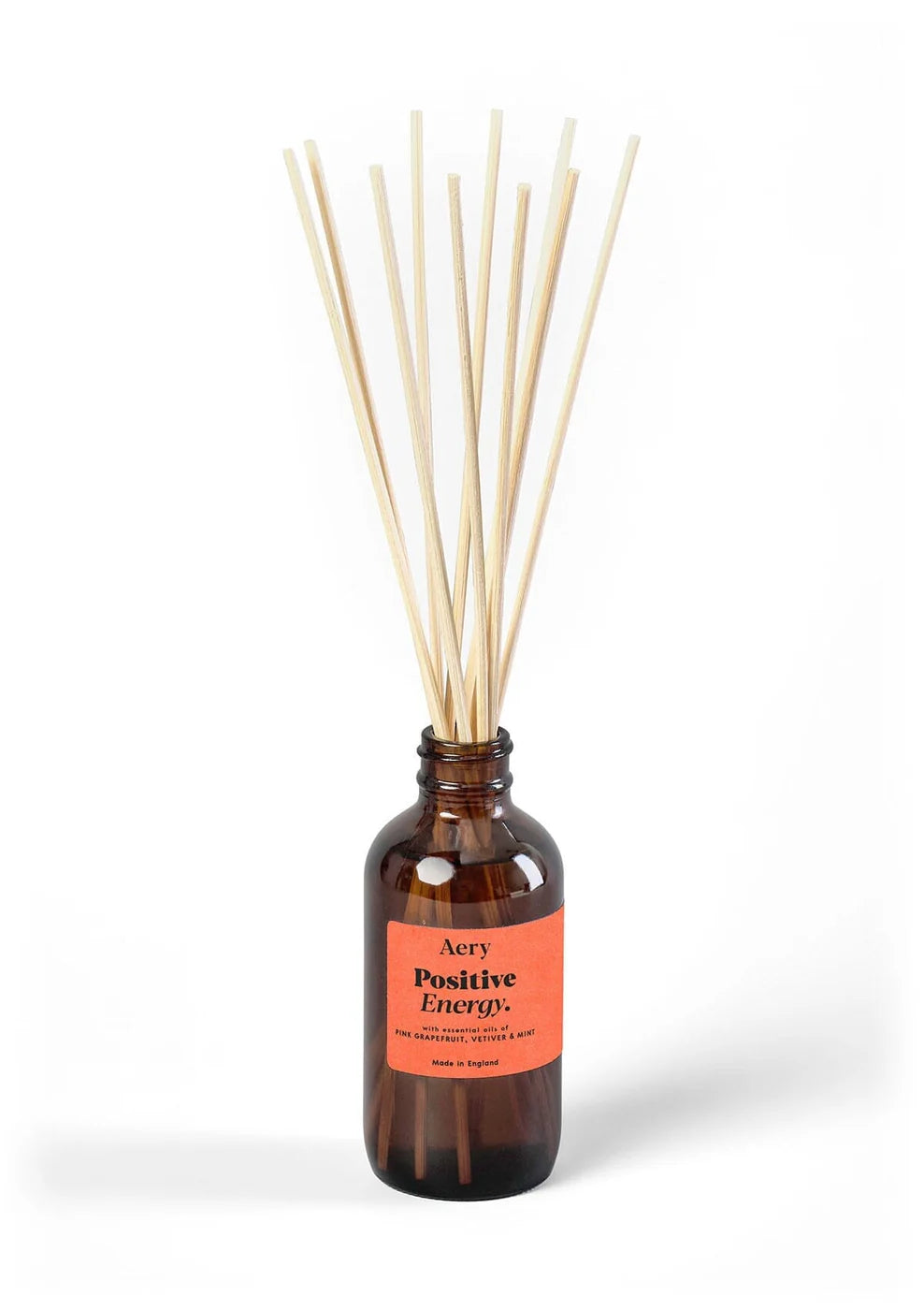 Positive Energy Reed Diffuser in Amber Glass- Pink Grapefruit, Vetiver and Mint 100 ml