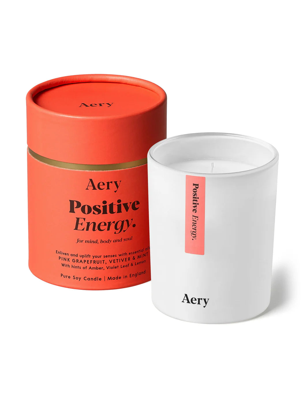 Positive Energy Scented Candle - Pink Grapefruit, Vetiver and Mint