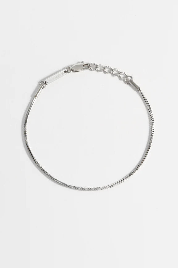 Box Chain Bracelet - 1.2mm Steel Finish