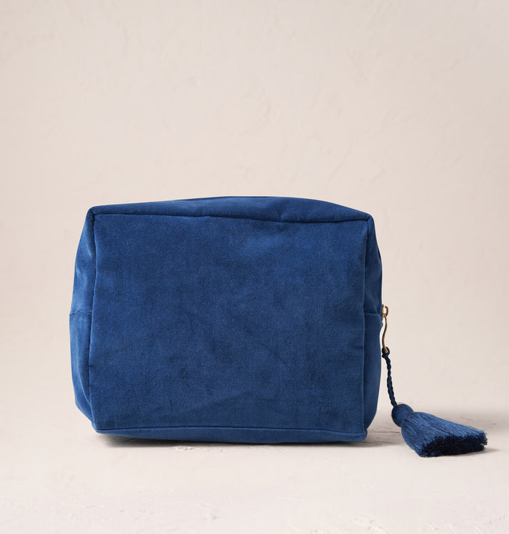 Baby Elephant Conservation Wash Bag - Navy Velvet