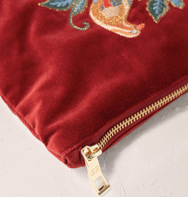 Botanical Birds Mini Pouch - Rouge