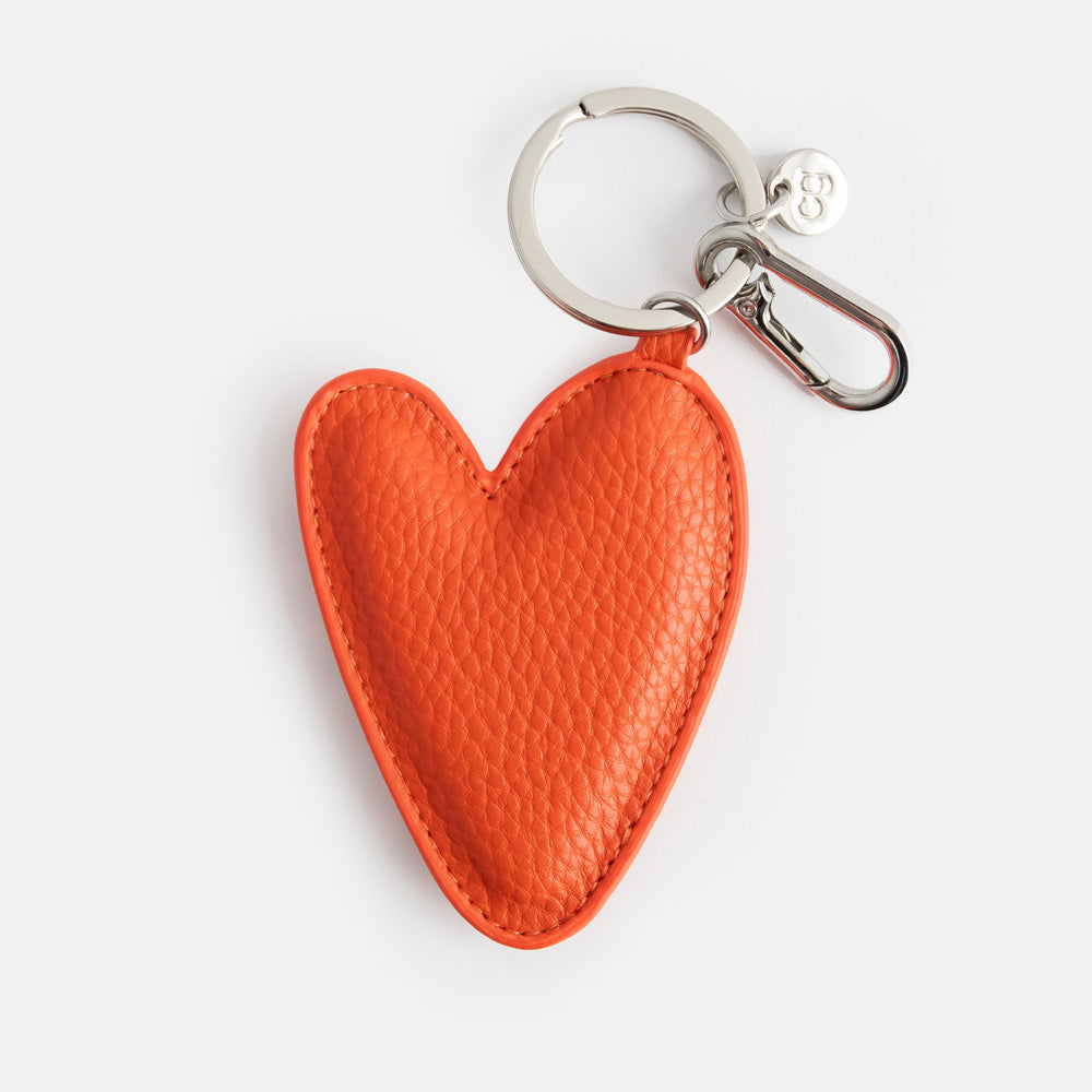 Orange Heart Bag Charm