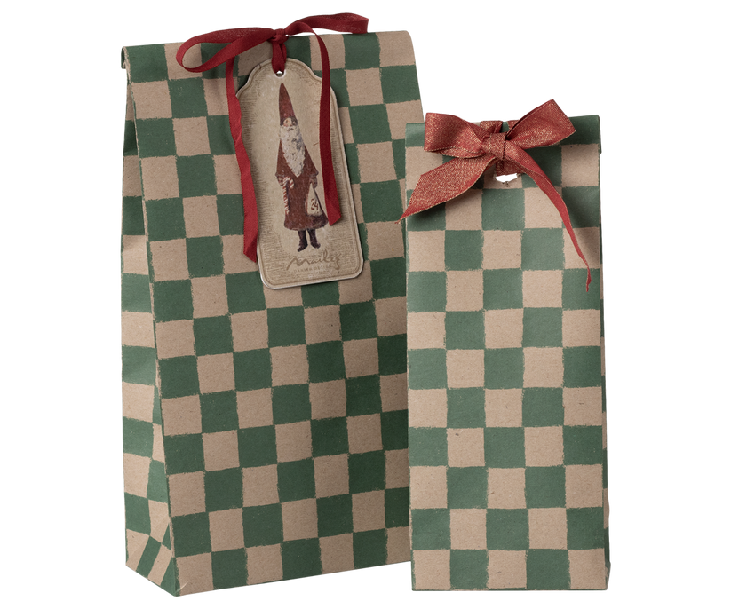 Gift bag, Mini - Checker - Green