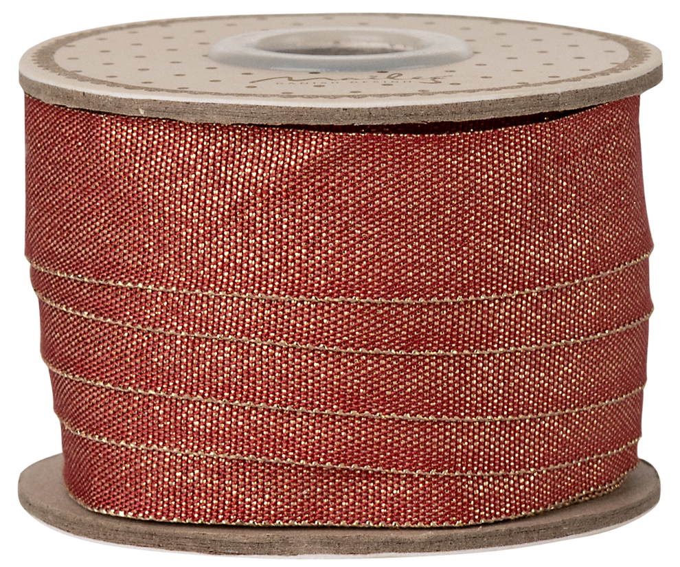 Maileg Ribbon 10m - Red and Gold - Thick
