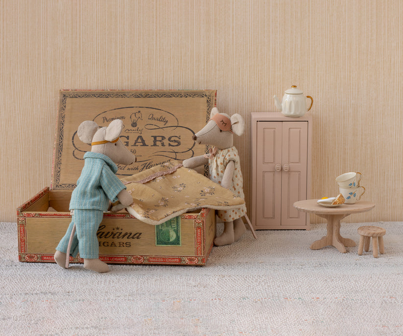 Mum and Dad Mice in Cigar Box