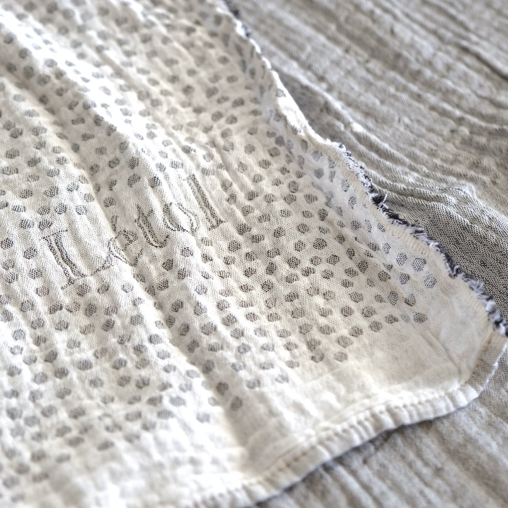 French Jacquard Scarf - Gabrielle Blanc Gris