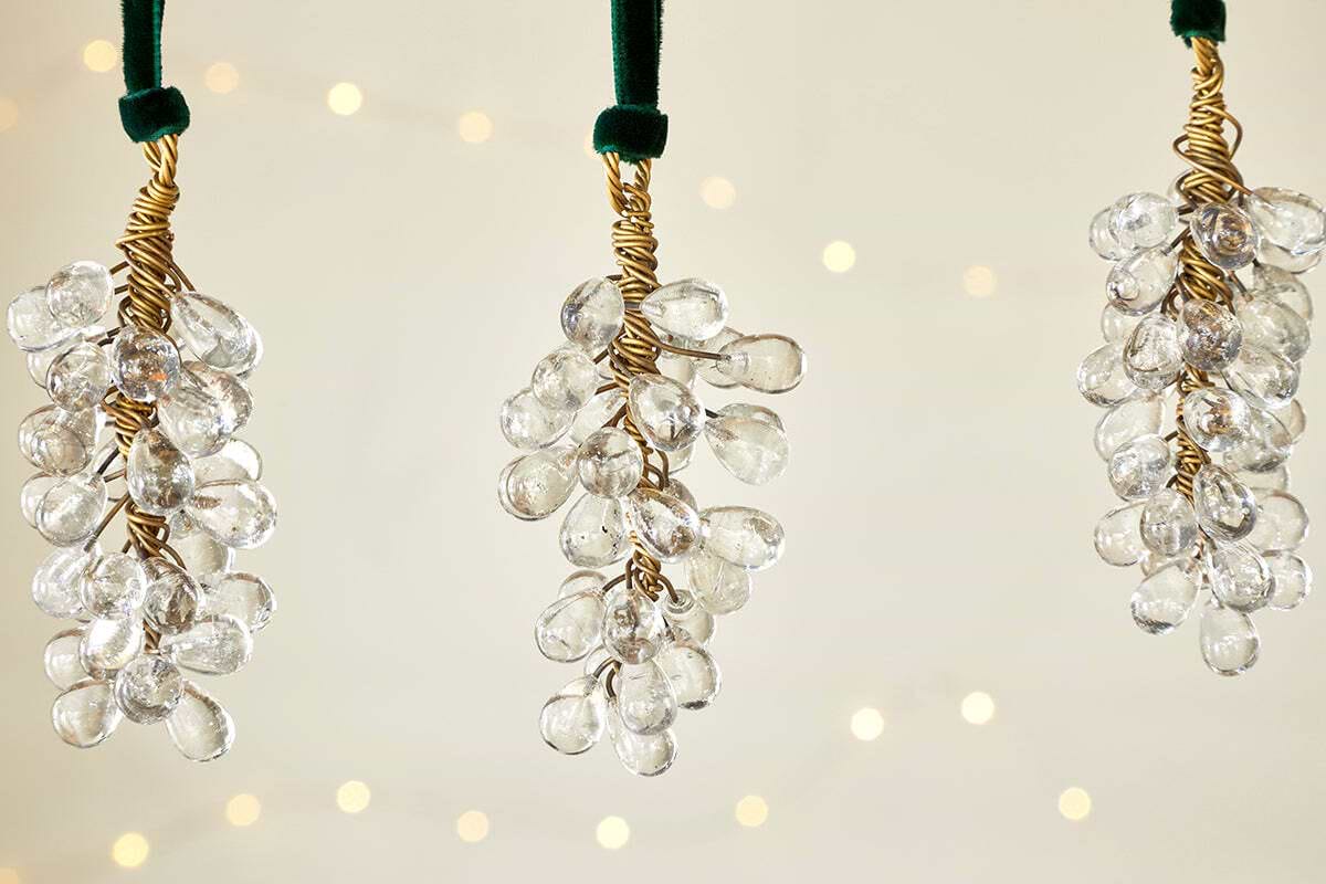 Danvi Glass Drop Bauble - Brass & Clear