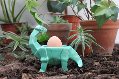 Origami Dinosaur Turquoise Egg Cup