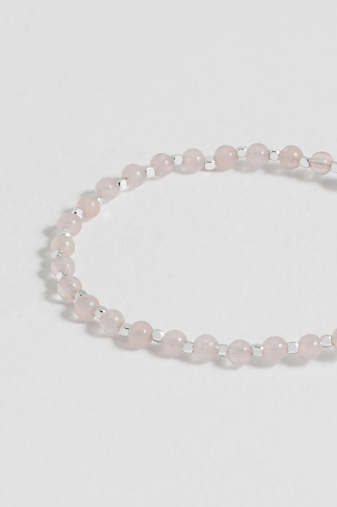 Wellness Rose Quartz Gemstone Amelia Bracelet - Silver Plated