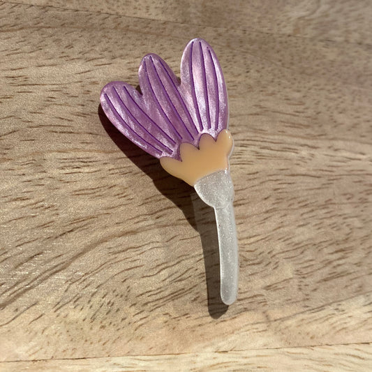 Flower Resin Brooch-Purple
