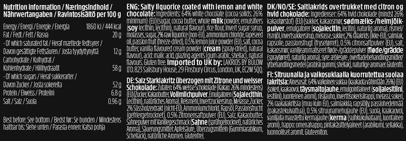 Lemon Coated Liquorice - Regular 295g