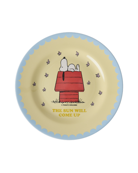 Melamine Side Plate with Cream Snoopy Print