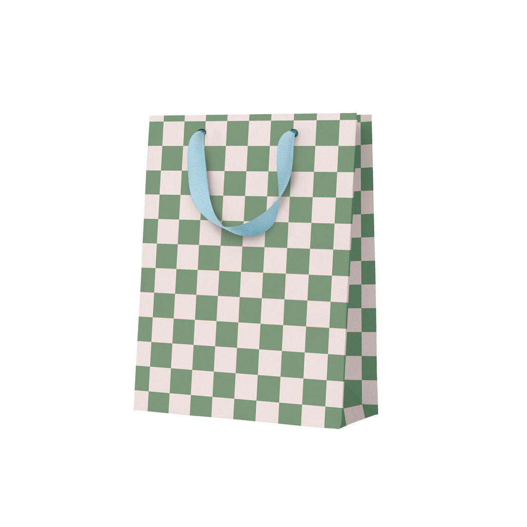 Khaki Checkerboard Medium Gift Bag