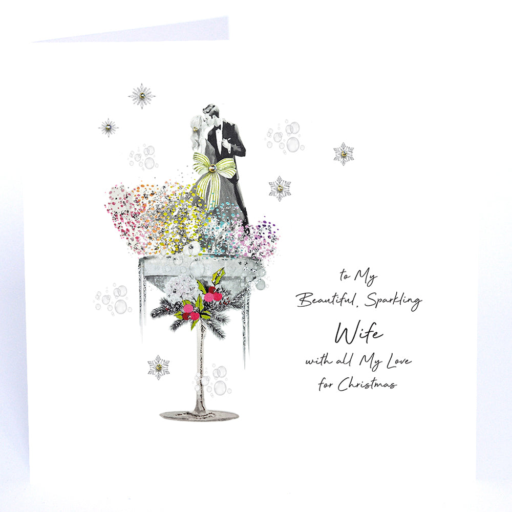 To my Beautiful Sparkling Wife at Christmas - Christmas Shimmer Large