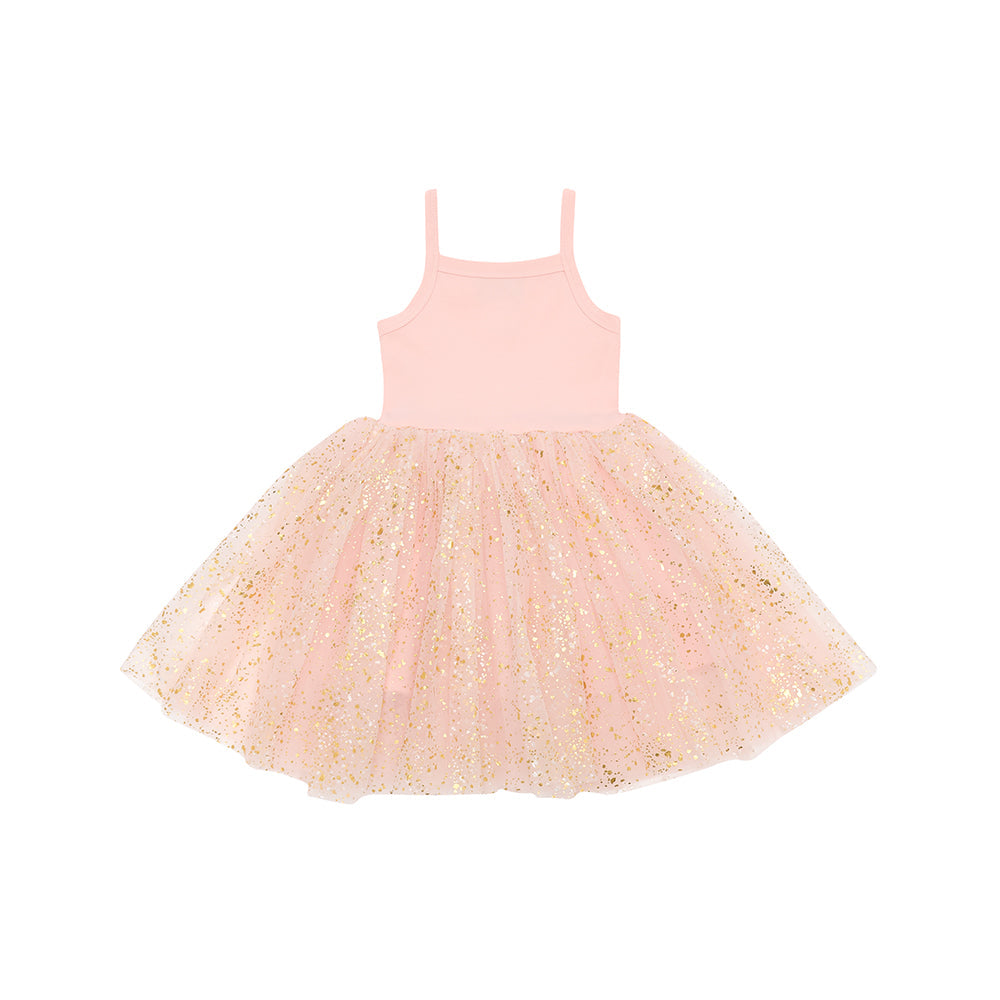 Pale Pink Sparkle Dress - Size 1-2