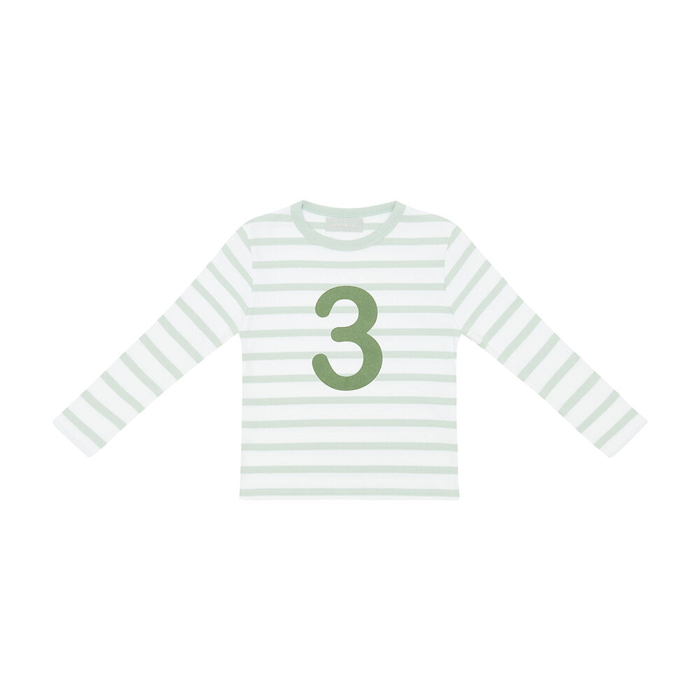 Age 3 Powder Blue & White Breton Striped T-Shirt