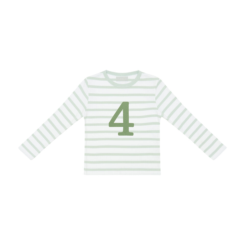 Age 4 Powder Blue & White Breton Striped T-Shirt