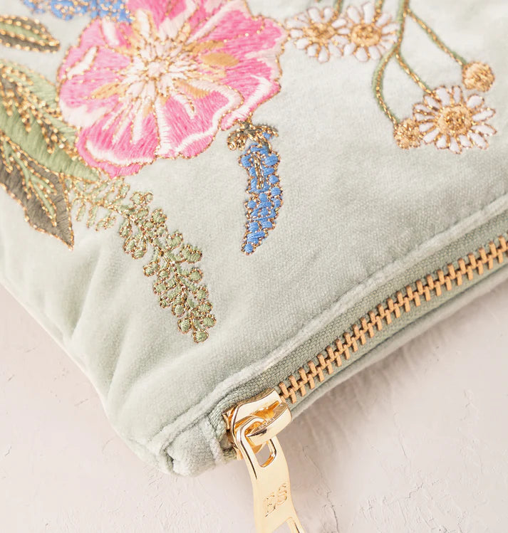 Pressed Flowers Everyday Pouch - Sage
