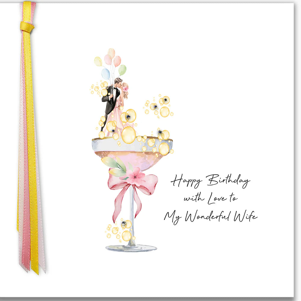 Ribbons and Roses Happy Birthday with Love to my Wonderful Wife