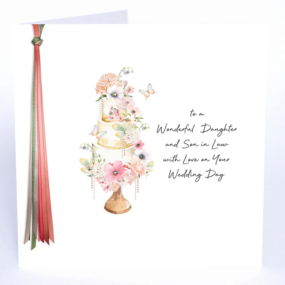 Ribbons and Roses Wonderful Daughter And Son-In-Law, With Love On Your Wedding Day - Large