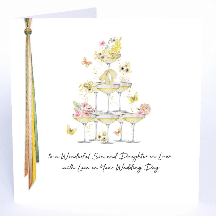 Ribbons and Roses Son And Daughter-In-Law, With Love On Your Wedding Day - Large