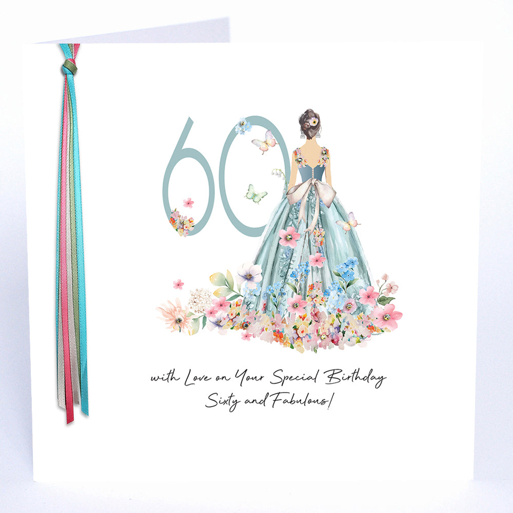 Ribbons and Roses 60 With Love On Your Special Birthday - Large